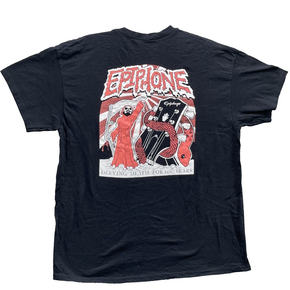 Gibson Epiphone T-Shirt XL Skater Musician Guitar Grim‎ Reaper 150th Streetwear